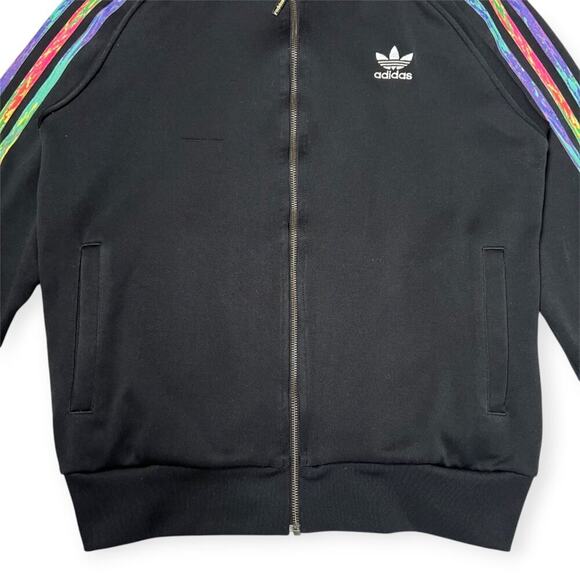 Adidas Rainbow 3 Stripes Track Jacket Pride Collection LGBT UNISEX L Black - Picture 11 of 13